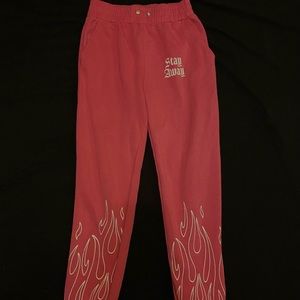 pink flame sweat pants